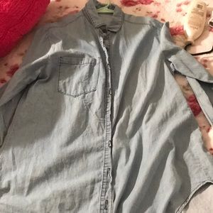 Denim long shirt